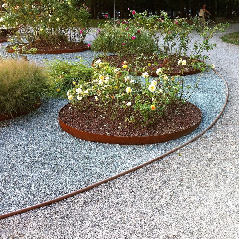 design esterni arredo giardinaggio graniglia bordure corten