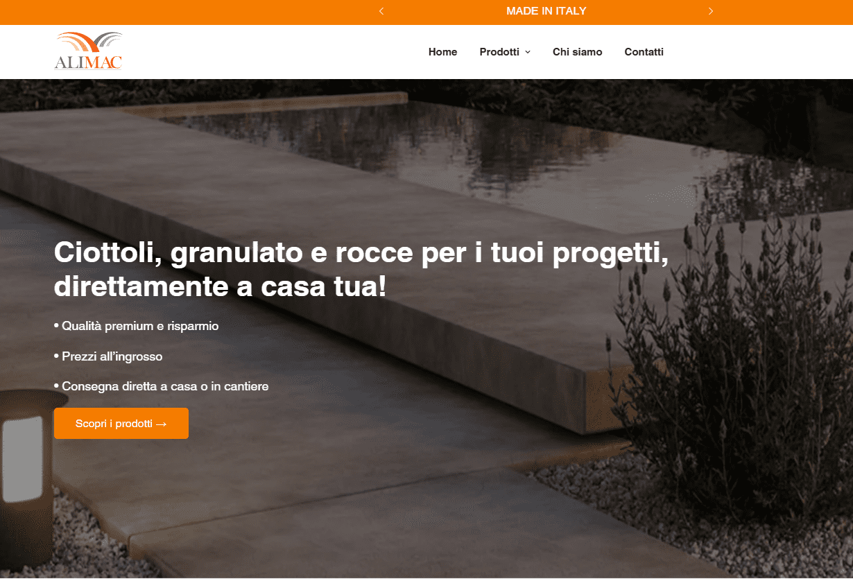 shop alimac ecommerce ciottoli e granulati